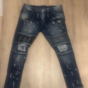 Balmain Distressed Black Skinny Jeans